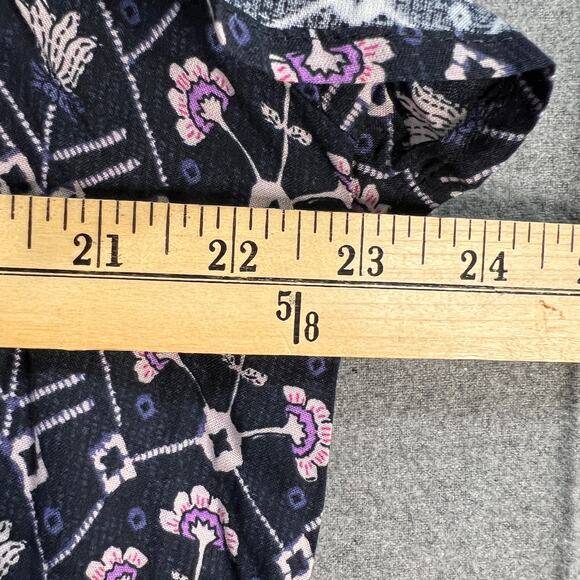 Destination 365 Printed Short-Sleeve Midi Dress with Smo Black Abstract XLP - Picture 10 of 15